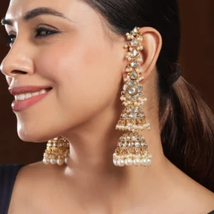 Luxurious Kundan Layered Jhumka
